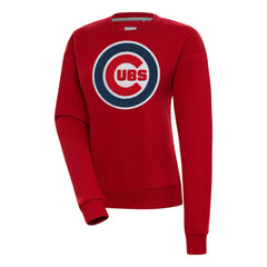Red Chicago Cubs Antigua Women's Victory Chenille Pullover Sweatshirt