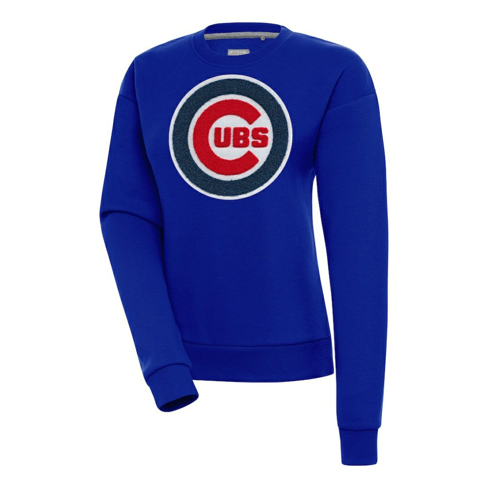 Royal Chicago Cubs Antigua Women's Victory Chenille Pullover Sweatshirt