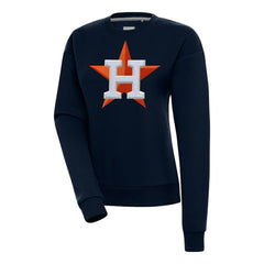 Navy Houston Astros Antigua Women's Victory Chenille Pullover Sweatshirt
