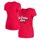 Women's Enzyme Wash Low V-Neck T-Shirt - San Francisco 49ers T-shirts