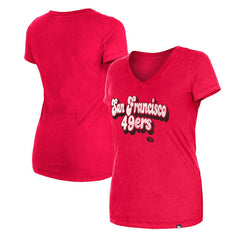 Women's Enzyme Wash Low V-Neck T-Shirt - San Francisco 49ers T-shirts