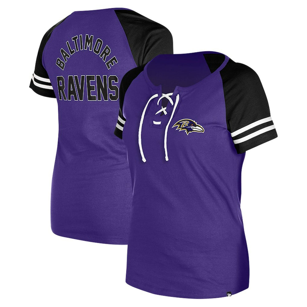 Women's Lace-Up Raglan T-Shirt - Baltimore Ravens T-shirts