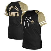 Women's Lace-Up Raglan T-Shirt - New Orleans Saints T-shirts