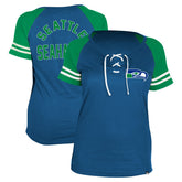 Women's Throwback Lace-Up Raglan T-Shirt - Seattle Seahawks T-shirts