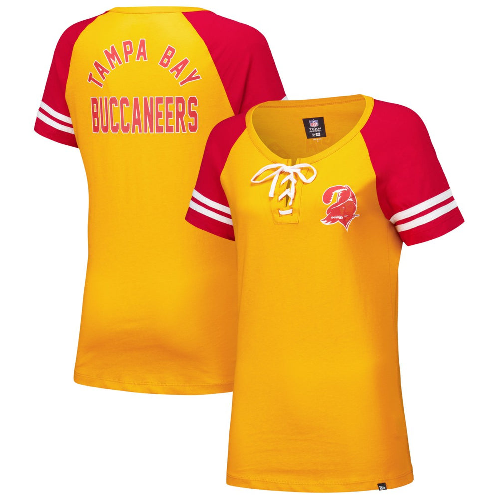 Women's Throwback Lace-Up Raglan T-Shirt - Tampa Bay Buccaneers T-shirts