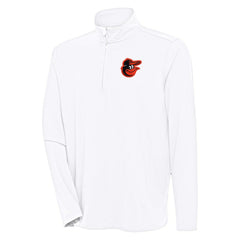 White Baltimore Orioles Antigua Hunk Quarter-Zip Pullover Top