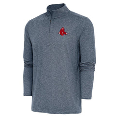 Heather Navy Boston Red Sox Antigua Hunk Quarter-Zip Pullover Top