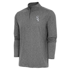 Heather Black Chicago White Sox Antigua Hunk Quarter-Zip Pullover Top