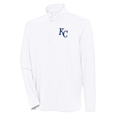 White Kansas City Royals Antigua Hunk Quarter-Zip Pullover Top