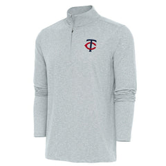 Heather Gray Minnesota Twins Antigua Hunk Quarter-Zip Pullover Top