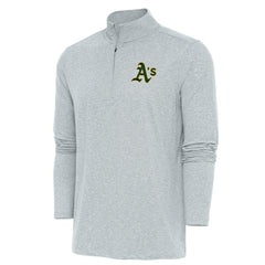 Heather Gray Athletics Antigua Hunk Quarter-Zip Pullover Top
