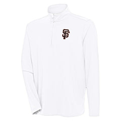 White San Francisco Giants Antigua Hunk Quarter-Zip Pullover Top