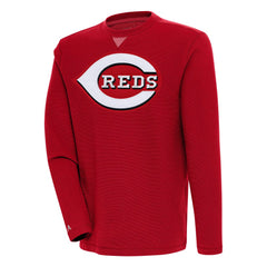 Red Cincinnati Reds Antigua Flier Bunker Pullover Sweatshirt