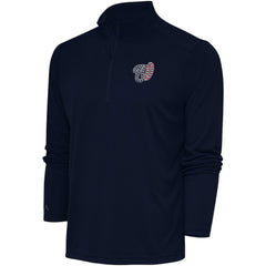 Navy Washington Nationals Antigua Patriotic Tribute Quarter-Zip Pullover Top