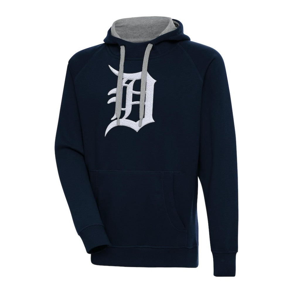 Navy Detroit Tigers Antigua Victory Chenille Pullover Hoodie