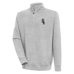 Heather Gray Chicago White Sox Antigua Victory Quarter-Zip Pullover Top