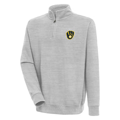 Heather Gray Milwaukee Brewers Antigua Victory Quarter-Zip Pullover Top