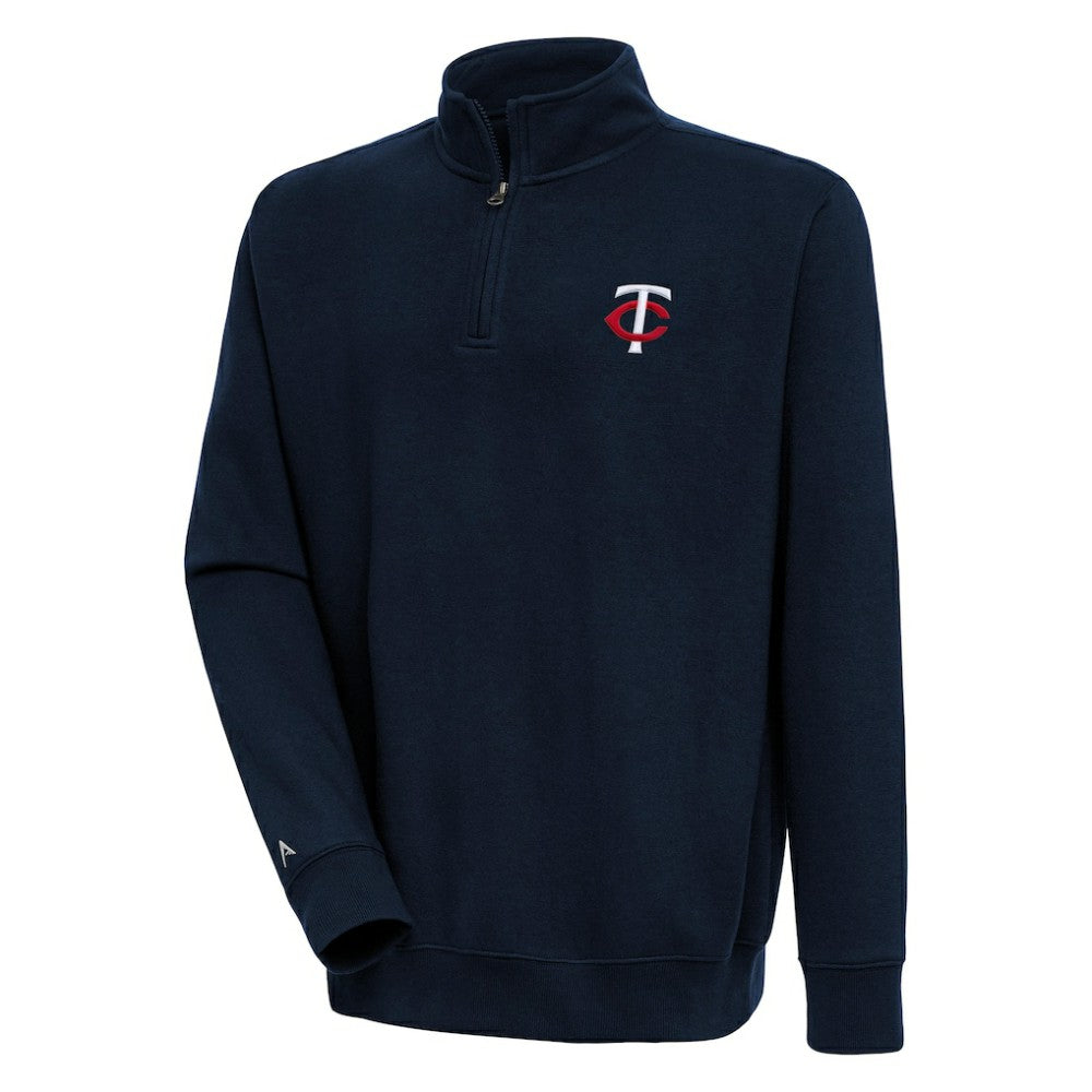 Navy Minnesota Twins Antigua Victory Quarter-Zip Pullover Top