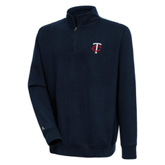 Navy Minnesota Twins Antigua Victory Quarter-Zip Pullover Top