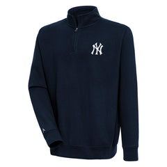 Navy New York Yankees Antigua Victory Quarter-Zip Pullover Top