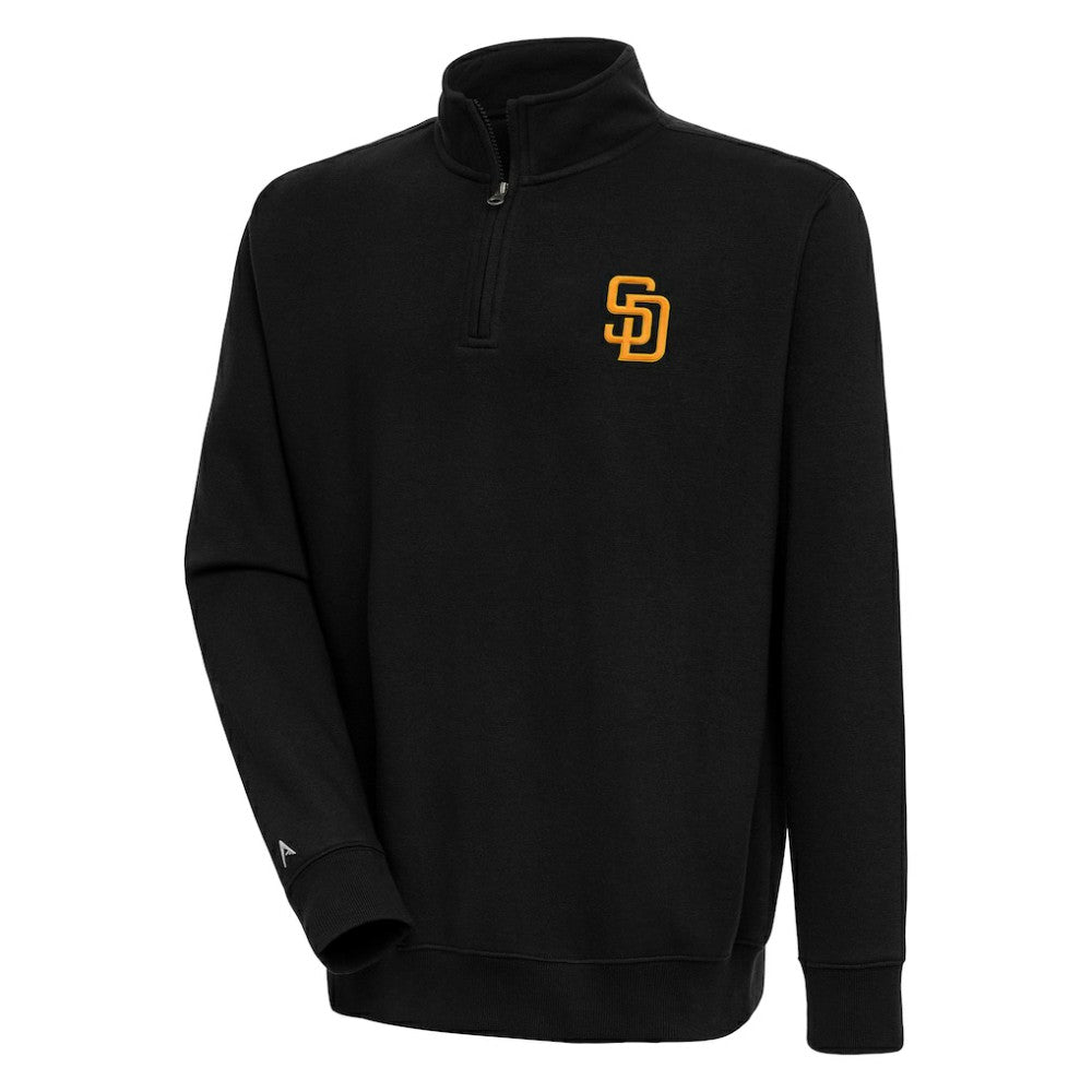 Black San Diego Padres Antigua Victory Quarter-Zip Pullover Top