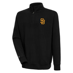 Black San Diego Padres Antigua Victory Quarter-Zip Pullover Top