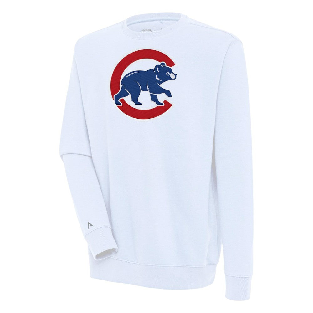White Chicago Cubs Antigua Victory Pullover Sweatshirt