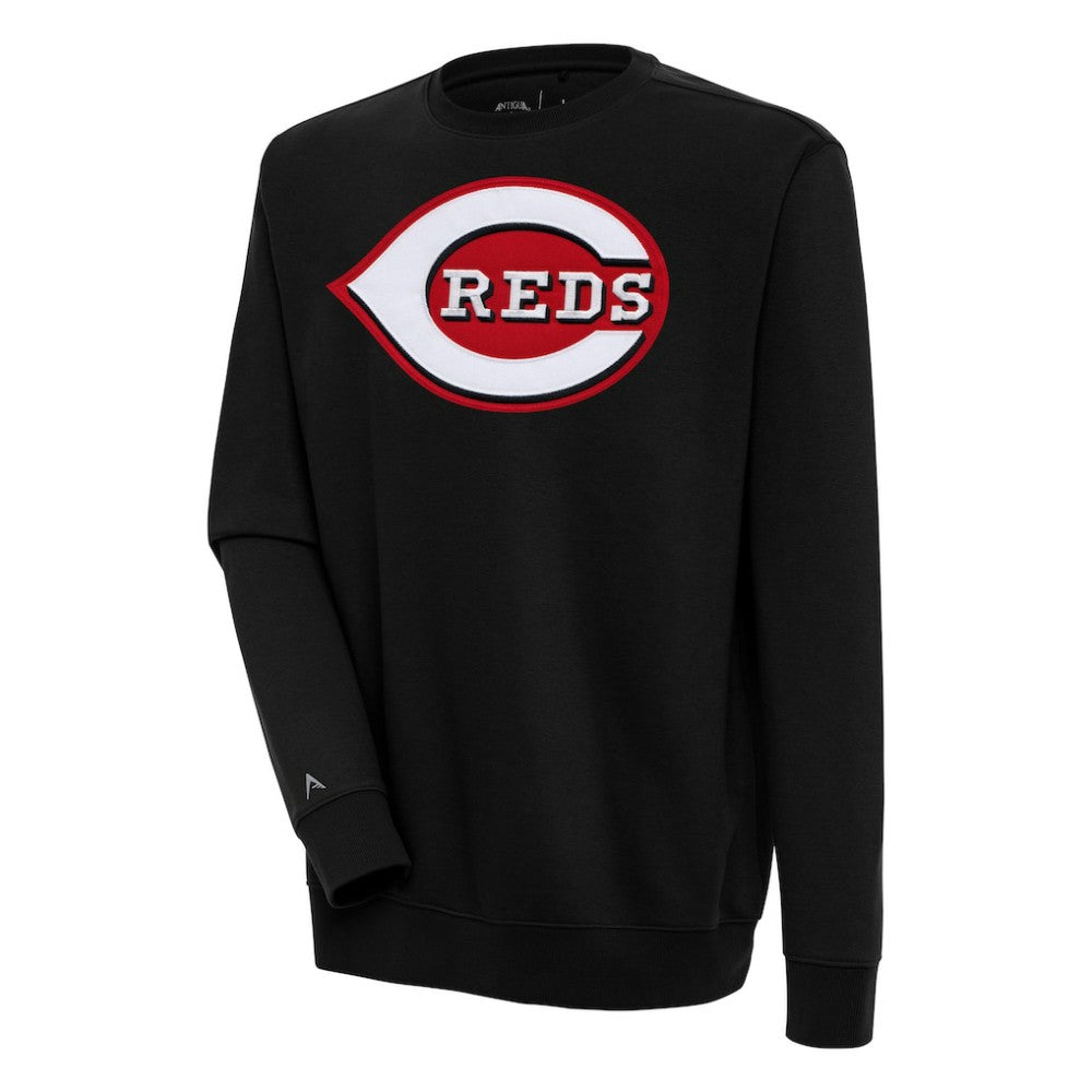 Black Cincinnati Reds Antigua Victory Pullover Sweatshirt