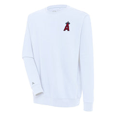 White Los Angeles Angels Antigua Victory Pullover Sweatshirt