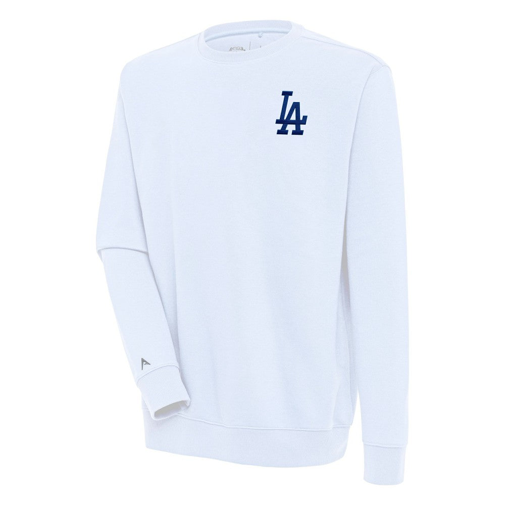 White Los Angeles Dodgers Antigua Victory Pullover Sweatshirt