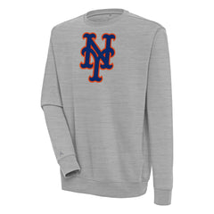 Heather Gray New York Mets Antigua Victory Pullover Sweatshirt