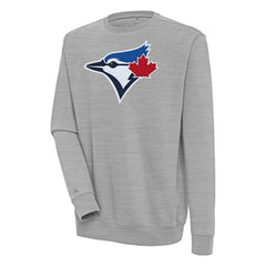 Heather Gray Toronto Blue Jays Antigua Victory Pullover Sweatshirt