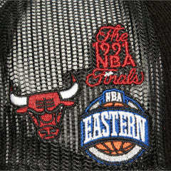 Mitchell & Ness Chicago Bulls Times Up Classic Script Cord Trucker Hat