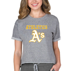 Gray Athletics Concepts Sport Women's Tri-Blend Mainstream Terry Short Sleeve Sweatshirt Top