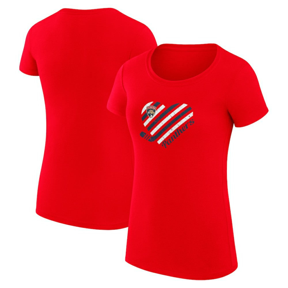 NHL Florida Panthers G-III 4Her by Carl Banks Women's Super-Slim Fit Lightweight Heart T-Shirt