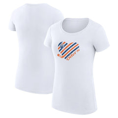 NHL Edmonton Oilers G-III 4Her by Carl Banks Women's Super-Slim Fit Lightweight Heart T-Shirt