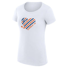 NHL Edmonton Oilers G-III 4Her by Carl Banks Women's Super-Slim Fit Lightweight Heart T-Shirt
