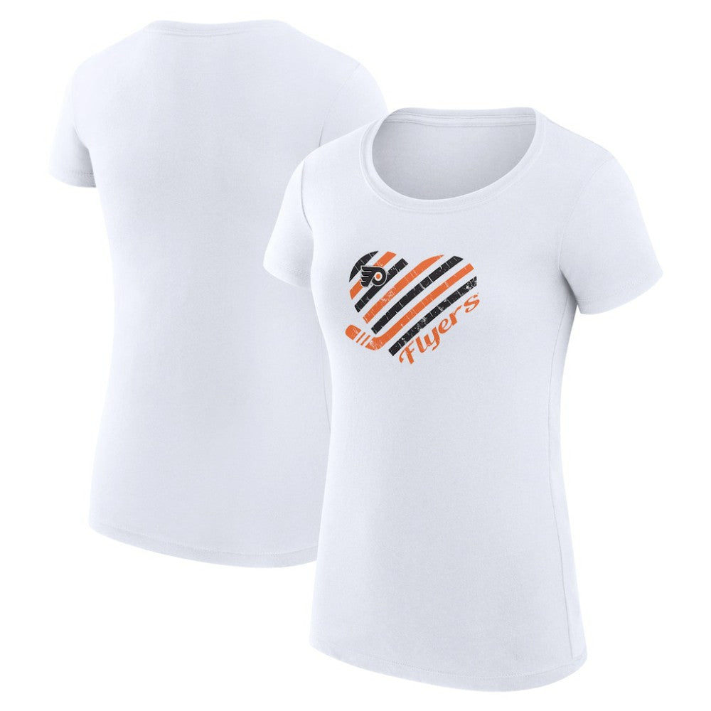 NHL Philadelphia Flyers G-III 4Her by Carl Banks Women's Super-Slim Fit Lightweight Heart T-Shirt
