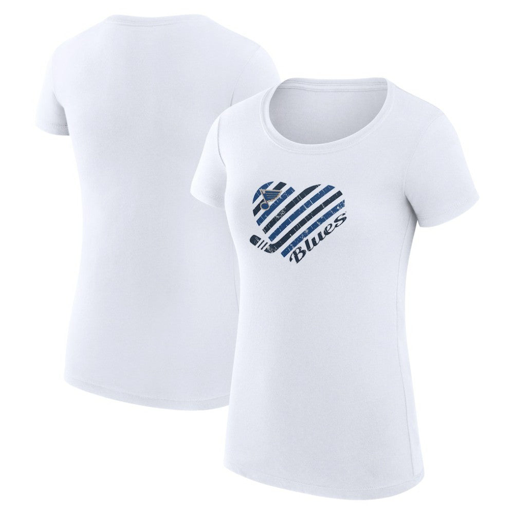 NHL St. Louis Blues G-III 4Her by Carl Banks Women's Super-Slim Fit Lightweight Heart T-Shirt