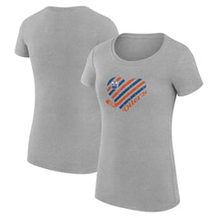 NHL Edmonton Oilers G-III 4Her by Carl Banks Women's Super-Slim Fit Lightweight Heart T-Shirt