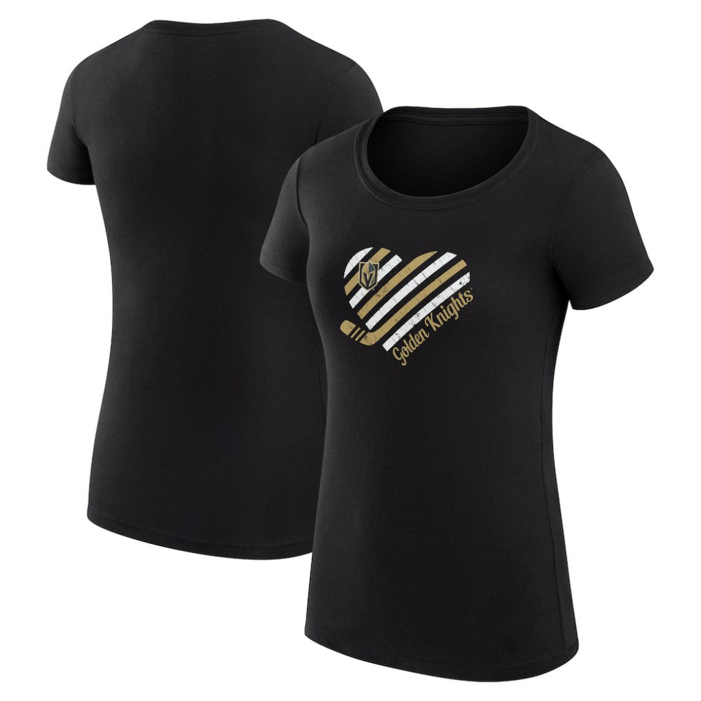 NHL Vegas Golden Knights G-III 4Her by Carl Banks Women's Super-Slim Fit Lightweight Heart T-Shirt
