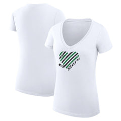 NHL Dallas Stars G-III 4Her by Carl Banks Women's Super-Slim Fit Lightweight Heart V-Neck T-Shirt