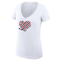 NHL Detroit Red Wings G-III 4Her by Carl Banks Women's Super-Slim Fit Lightweight Heart V-Neck T-Shirt
