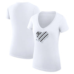 NHL Los Angeles Kings G-III 4Her by Carl Banks Women's Super-Slim Fit Lightweight Heart V-Neck T-Shirt