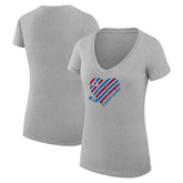 NHL Colorado Avalanche G-III 4Her by Carl Banks Women's Super-Slim Fit Lightweight Heart V-Neck T-Shirt