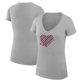 NHL Florida Panthers G-III 4Her by Carl Banks Women's Super-Slim Fit Lightweight Heart V-Neck T-Shirt