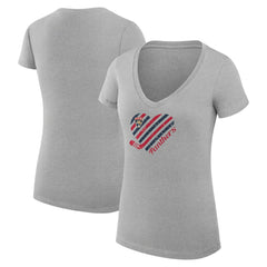 NHL Florida Panthers G-III 4Her by Carl Banks Women's Super-Slim Fit Lightweight Heart V-Neck T-Shirt