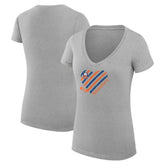 NHL New York Islanders G-III 4Her by Carl Banks Women's Super-Slim Fit Lightweight Heart V-Neck T-Shirt