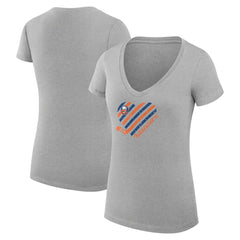 NHL New York Islanders G-III 4Her by Carl Banks Women's Super-Slim Fit Lightweight Heart V-Neck T-Shirt