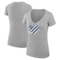 NHL Tampa Bay Lightning G-III 4Her by Carl Banks Women's Super-Slim Fit Lightweight Heart V-Neck T-Shirt